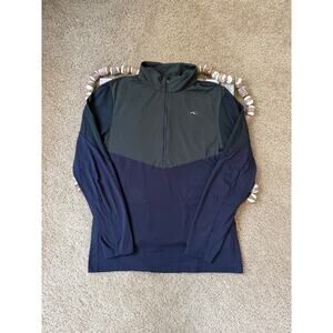 KJUS Green Blue Colorblock Half Zip Sweatshirt